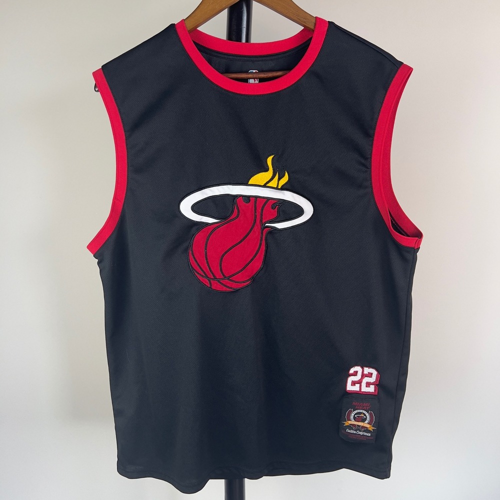 NBA Miami Heat Jimmy Butler 22 Basketball Jersey Tank Top Black Mens Large